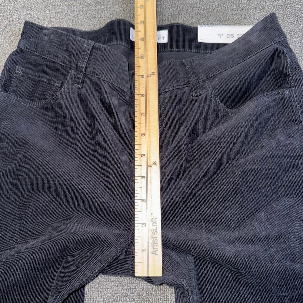 Ann Taylor LOFT Modern Boot Black Corduroy Pants Women's Size 26/2 NEW NWT - Picture 6 of 8